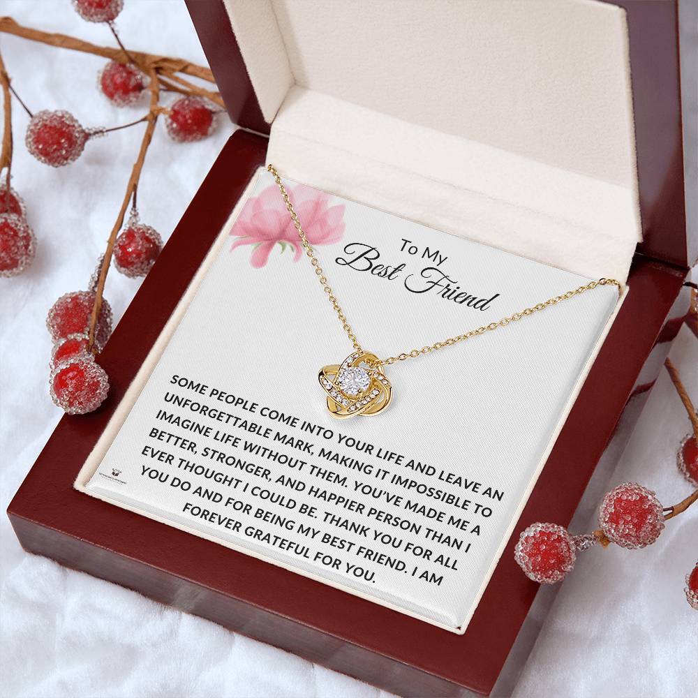 To My Best Friend - Forever Grateful for You - Love Knot Necklace