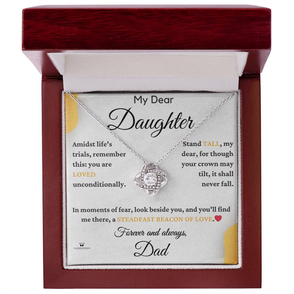 Radiating Love: A Father's Letter to His Dear Daughter - Love Knot Necklace