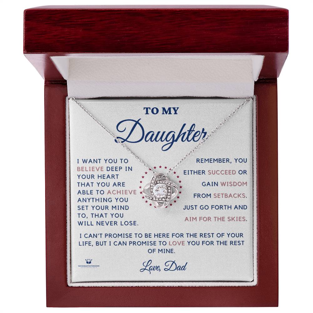 Dream Big: A Father's Encouragement for His Daughter - Love Knot Necklace