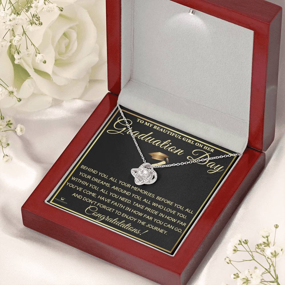 To My Beautiful Daughter on Her Graduation Day: A Journey of Love and Achievement - Love Knot Necklace