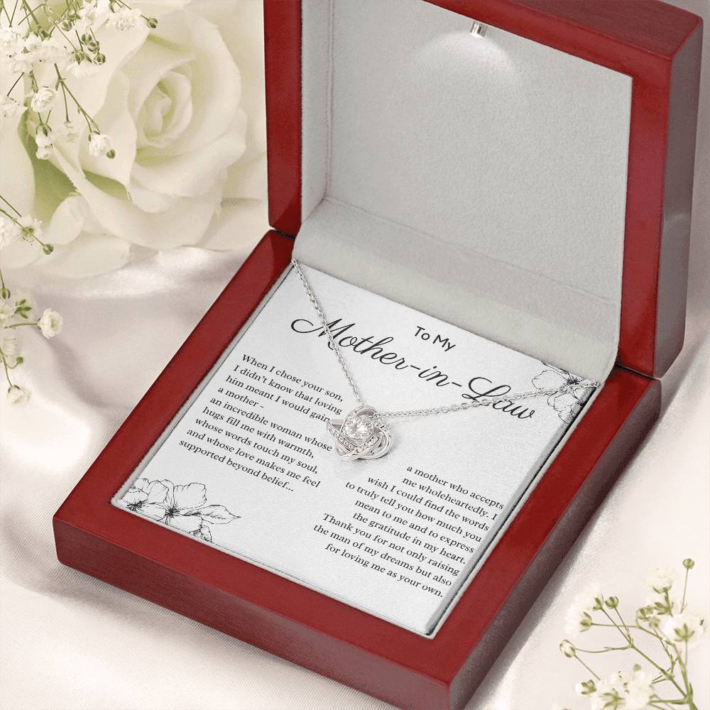 To MY Mother-In-Law - Beyond Expectations: A Journey of Love and Acceptance - Love Knot Necklace