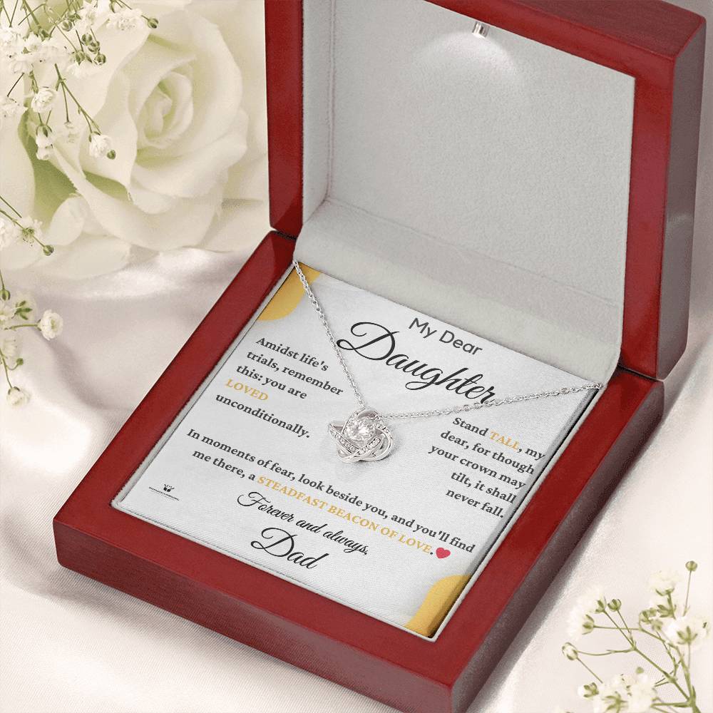 Radiating Love: A Father's Letter to His Dear Daughter - Love Knot Necklace