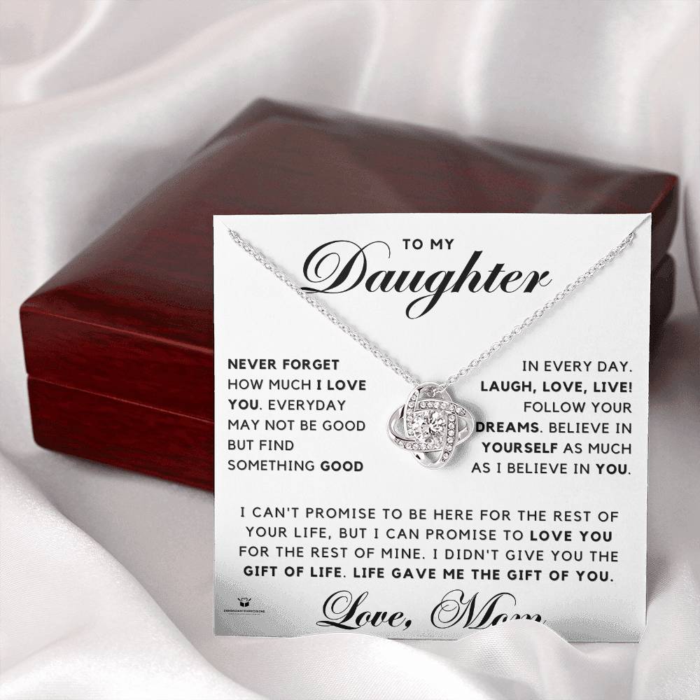 To My Daughter - A Mother's Endless Love - Love Knot Necklace