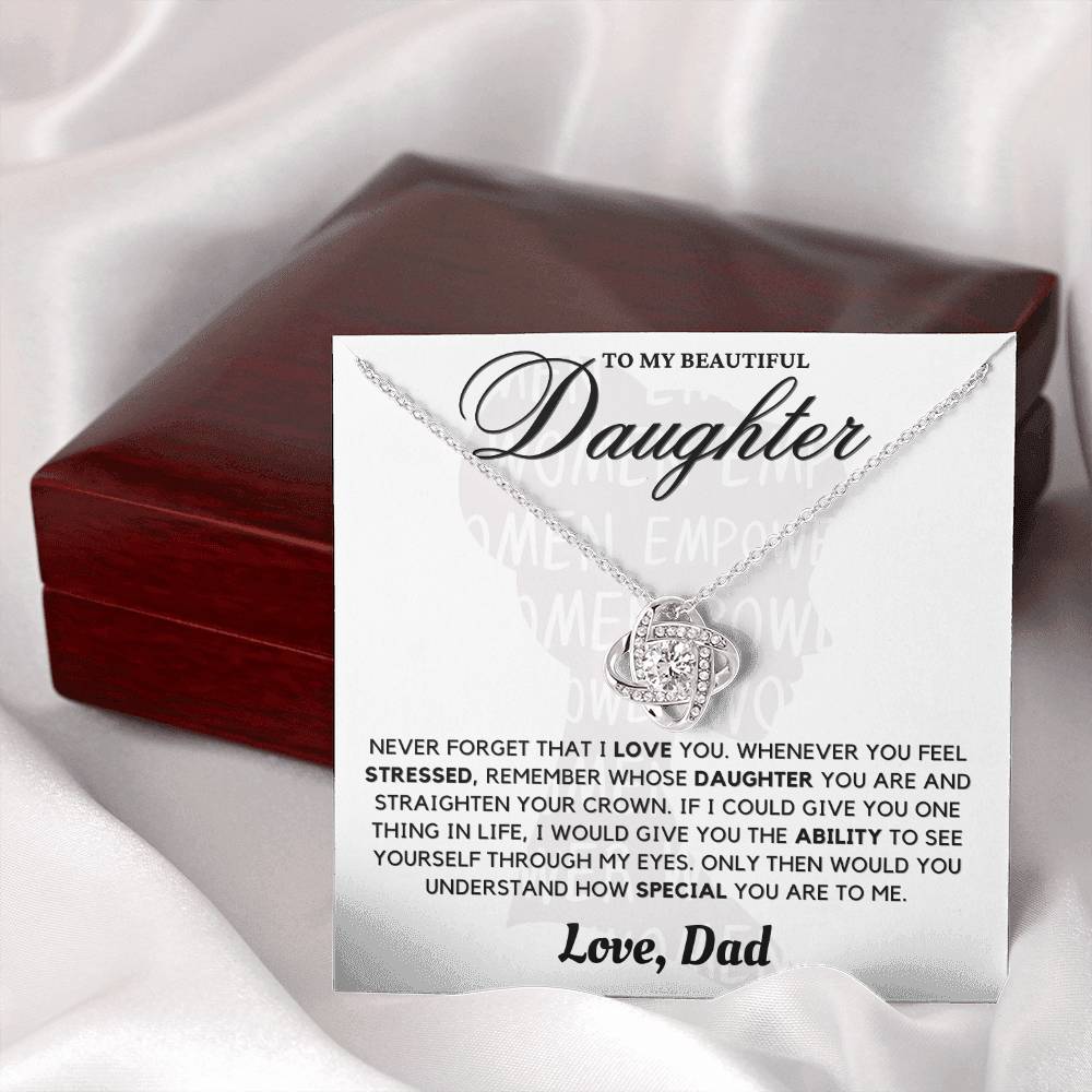 A Father's Love: Empowering Words for His Daughter - Love Knot Necklace