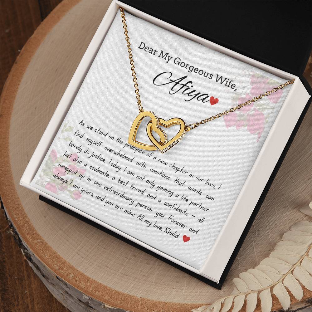 To My Gorgeous Wife - Starting A New Chapter - Interlock Heart Necklace