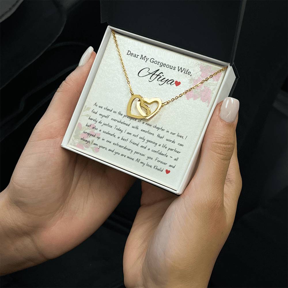 To My Gorgeous Wife - Starting A New Chapter - Interlock Heart Necklace