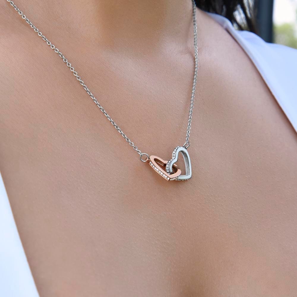 To My Gorgeous Wife - Starting A New Chapter - Interlock Heart Necklace