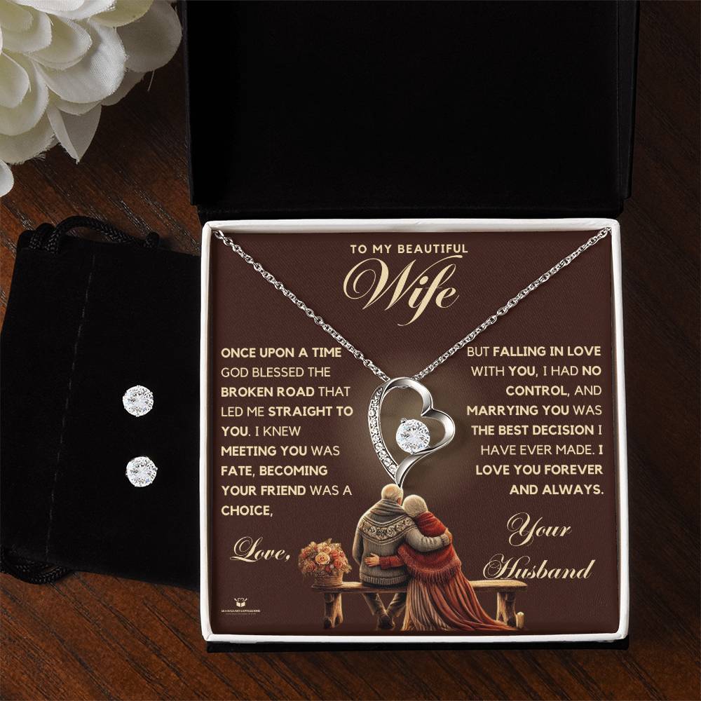 To My Beautiful Wife - From Fate to Forever Your Husband - Forever Love Necklace