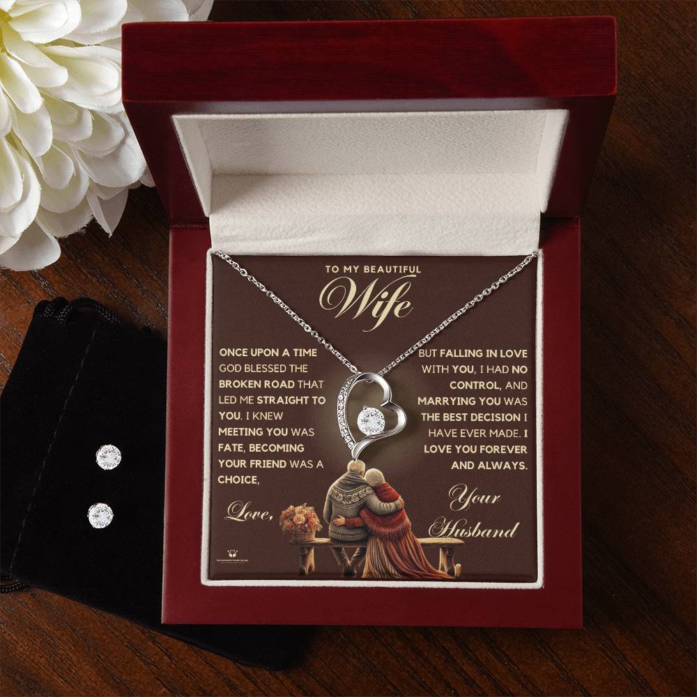 To My Beautiful Wife - From Fate to Forever Your Husband - Forever Love Necklace