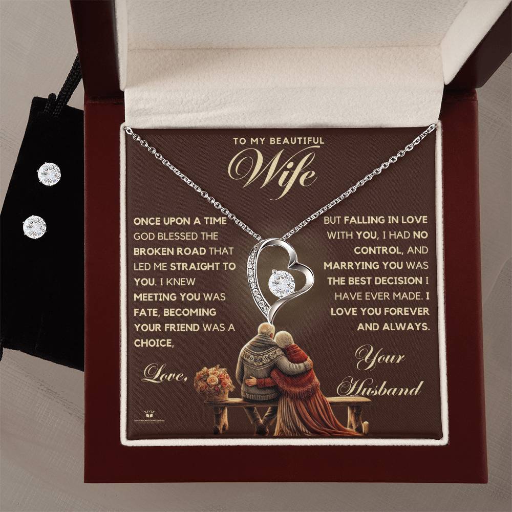 To My Beautiful Wife - From Fate to Forever Your Husband - Forever Love Necklace