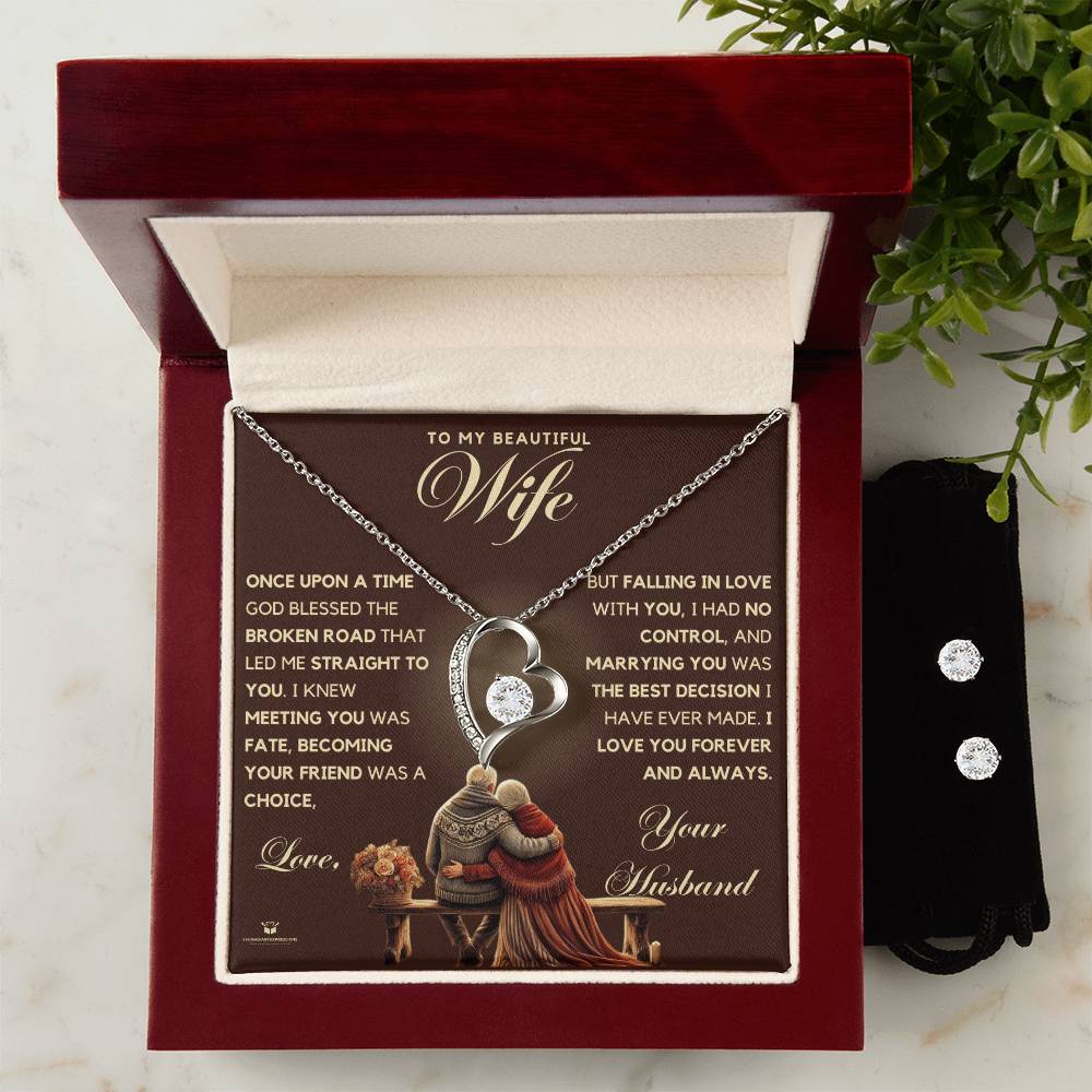 To My Beautiful Wife - From Fate to Forever Your Husband - Forever Love Necklace