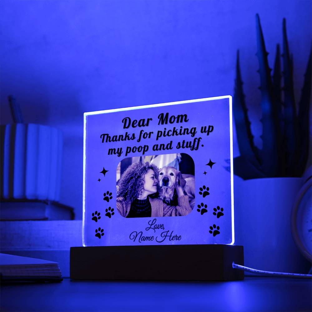 Hilarious Square Acrylic Plaque For Dog Moms,Dog Dads, Dog Lovers