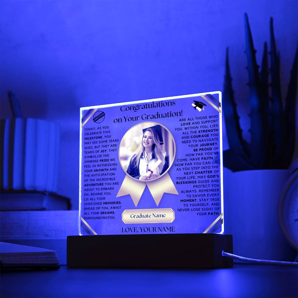Congratulations on Your Graduation: A Journey of Love and Achievement - Acrylic Lampā¤ļø