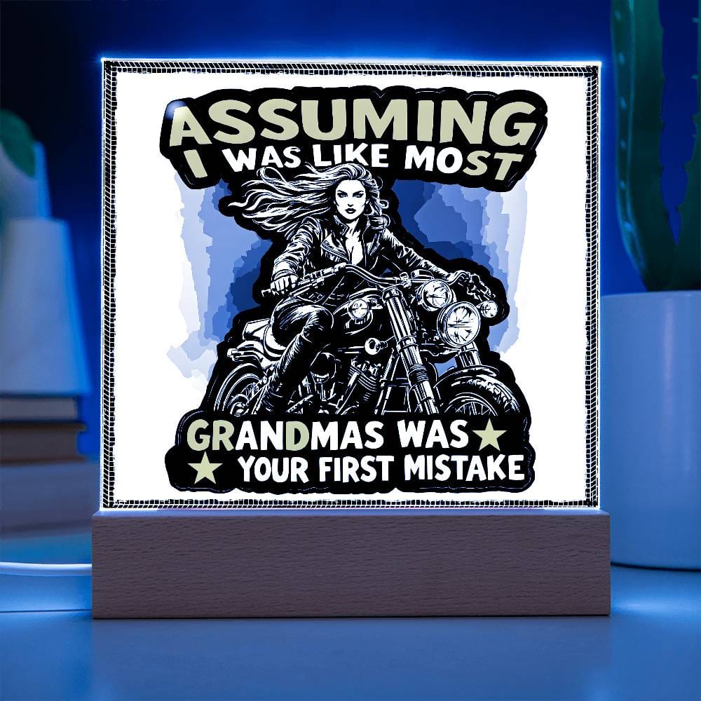 Bold Grandma on Wheels: Unique Acrylic Plaque for Fearless Grandmothers