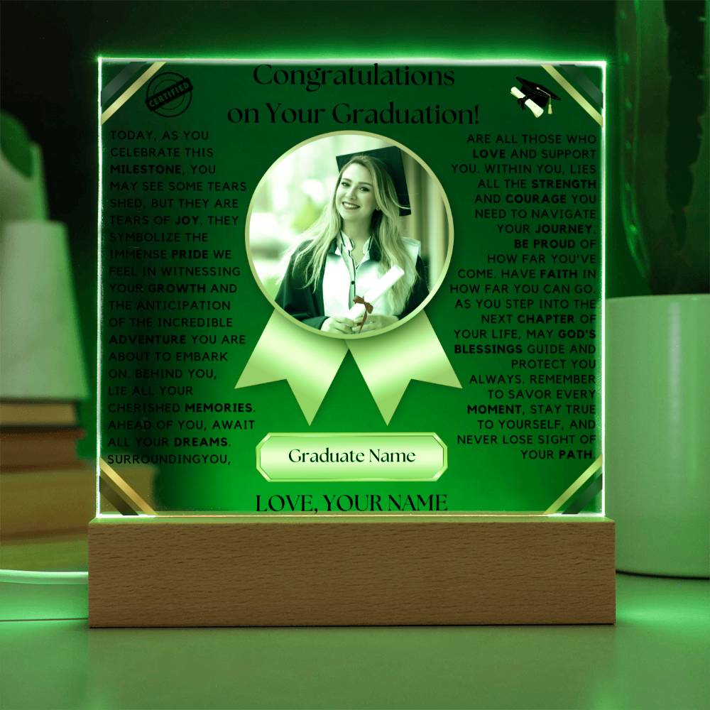 Congratulations on Your Graduation: A Journey of Love and Achievement - Acrylic Lampā¤ļø