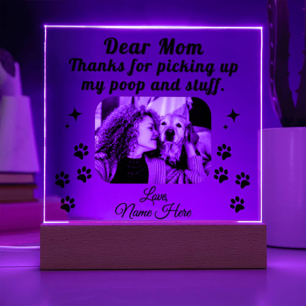 Hilarious Square Acrylic Plaque For Dog Moms,Dog Dads, Dog Lovers