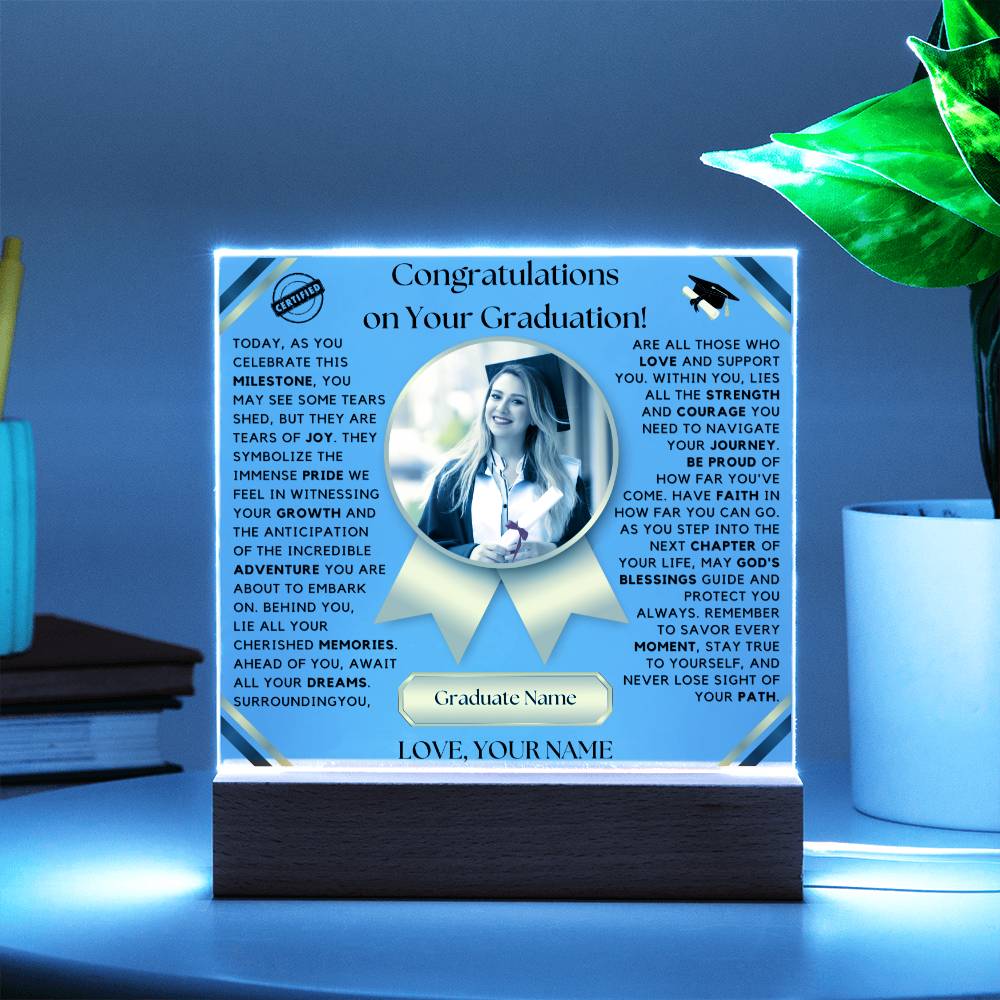 Congratulations on Your Graduation: A Journey of Love and Achievement - Acrylic Lampā¤ļø