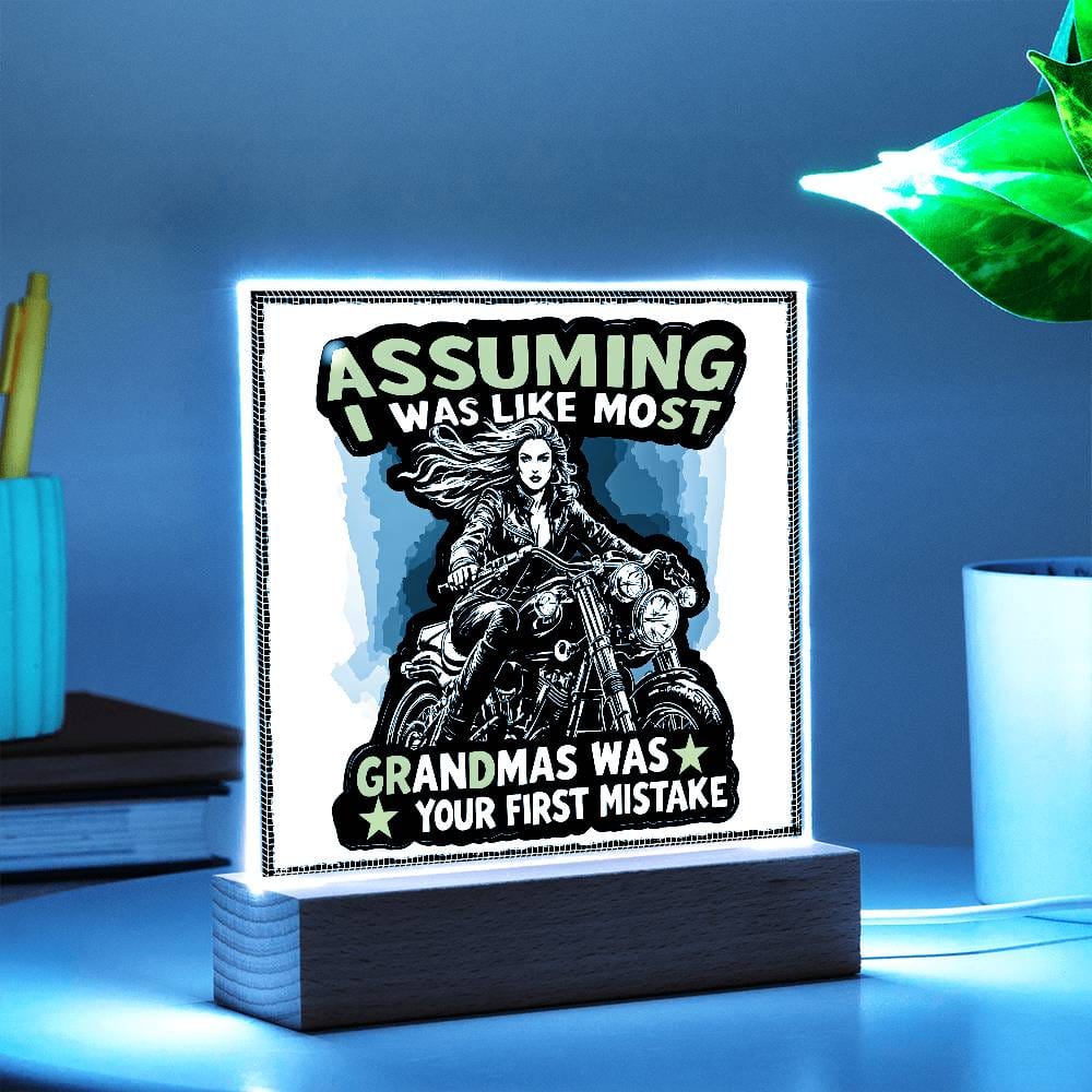 Bold Grandma on Wheels: Unique Acrylic Plaque for Fearless Grandmothers