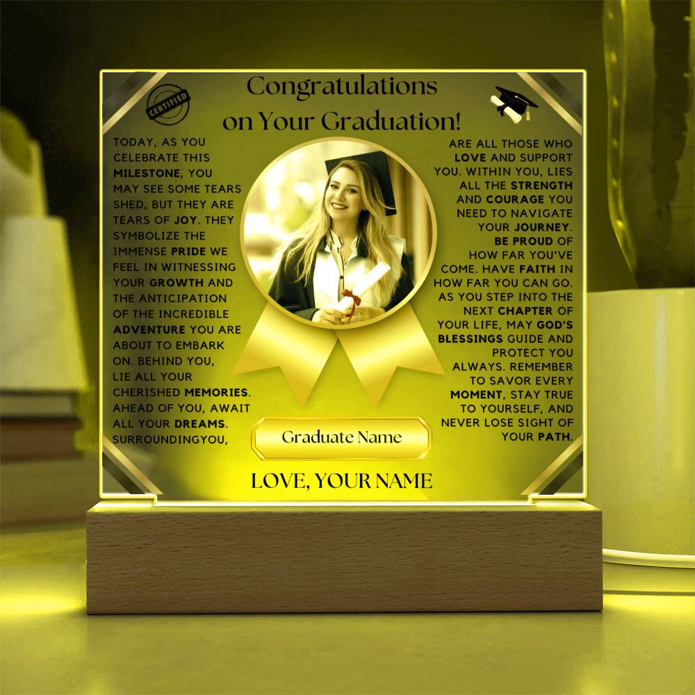 Congratulations on Your Graduation: A Journey of Love and Achievement - Acrylic Lampā¤ļø