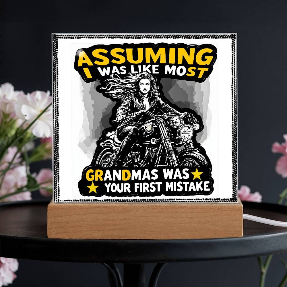 Bold Grandma on Wheels: Unique Acrylic Plaque for Fearless Grandmothers