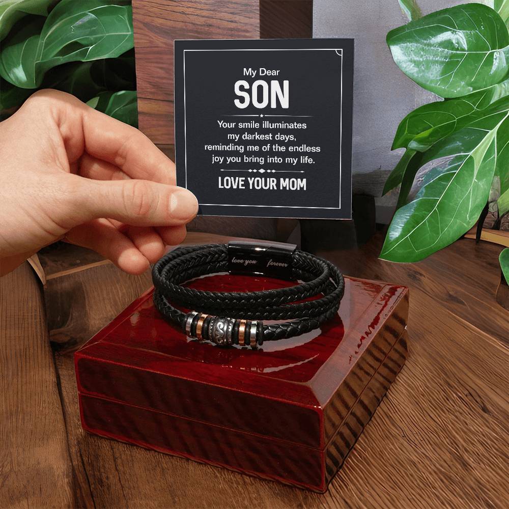 Love You Forever Bracelet - My Dear Son - Your Smile Illuminates