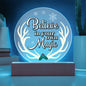 Printed Acrylic Circle Plaque - Believe In Your Own Magic