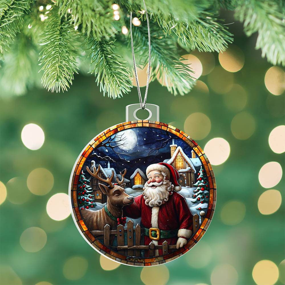 π
Santa & Reindeer Companionship Acrylic Ornament π