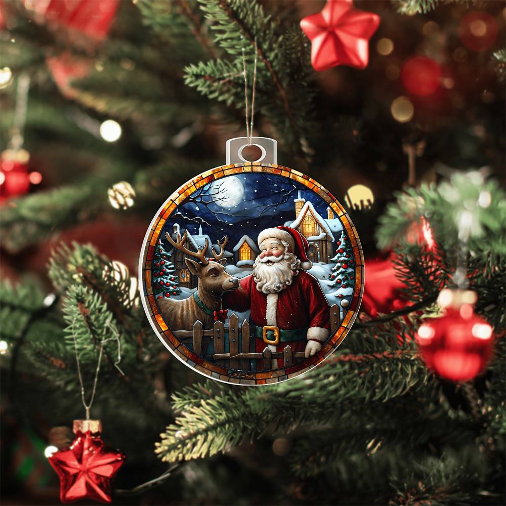π
Santa & Reindeer Companionship Acrylic Ornament π