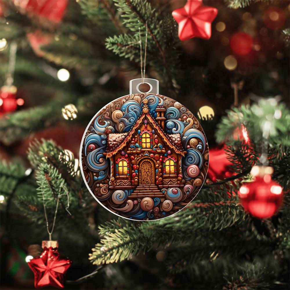 Gingerbread Cottage Acrylic Ornament π¬π