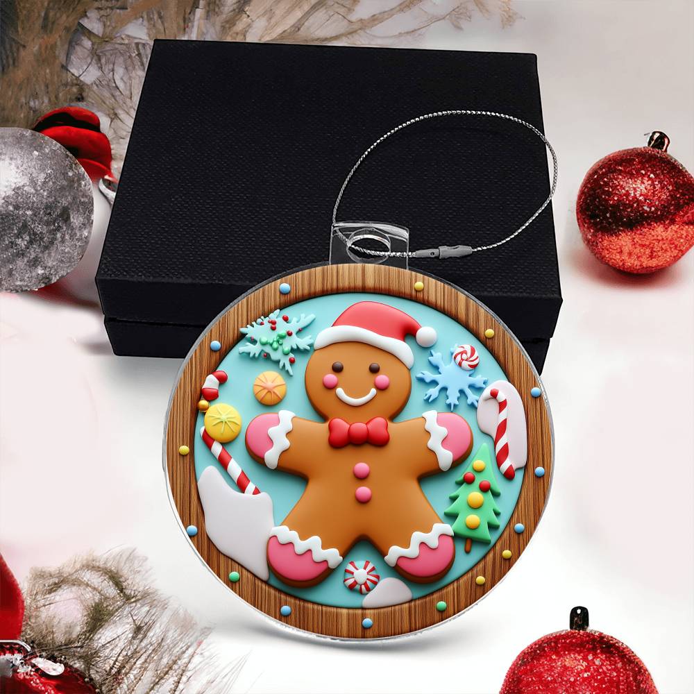 Gingerbread Man Acrylic Ornament πͺπ