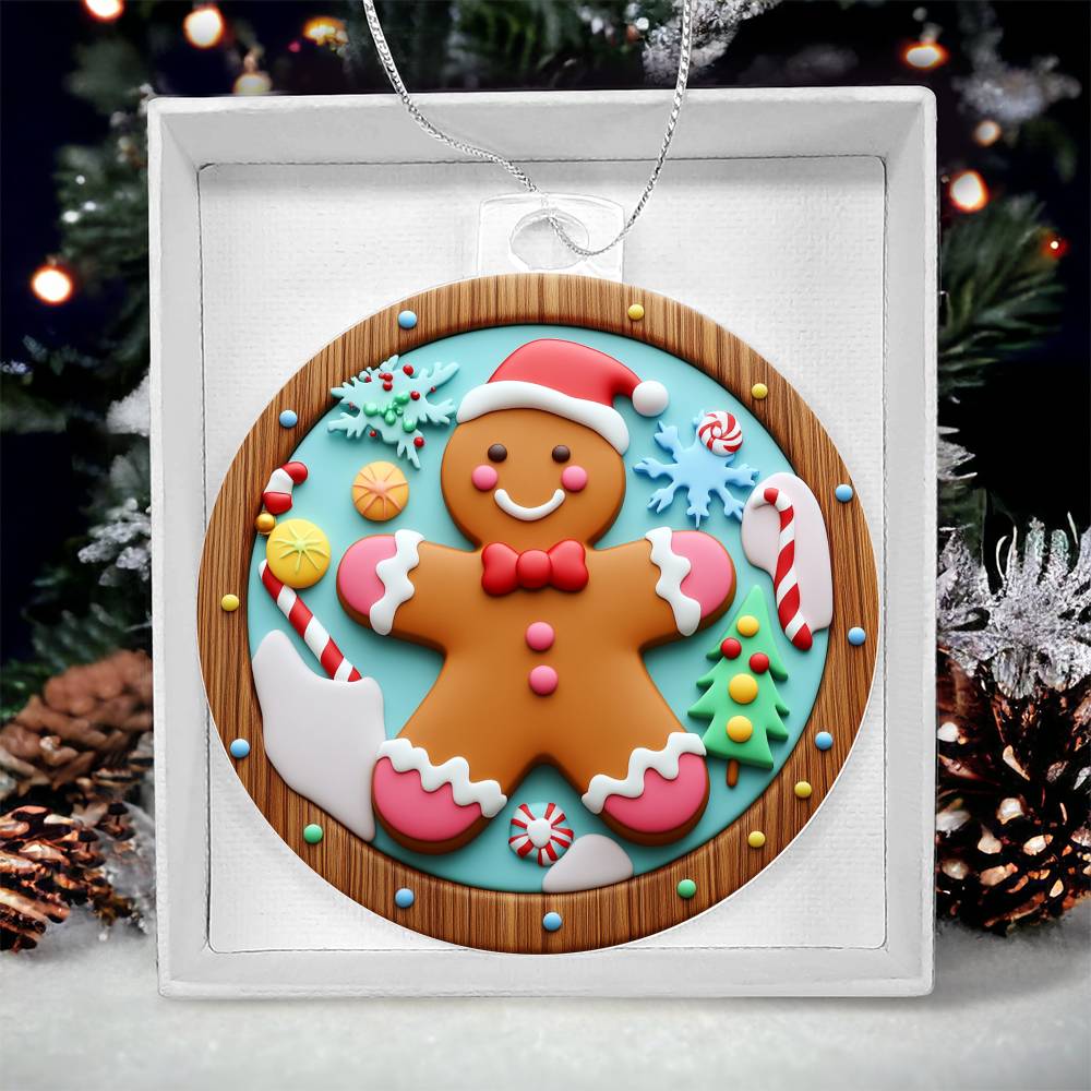 Gingerbread Man Acrylic Ornament πͺπ