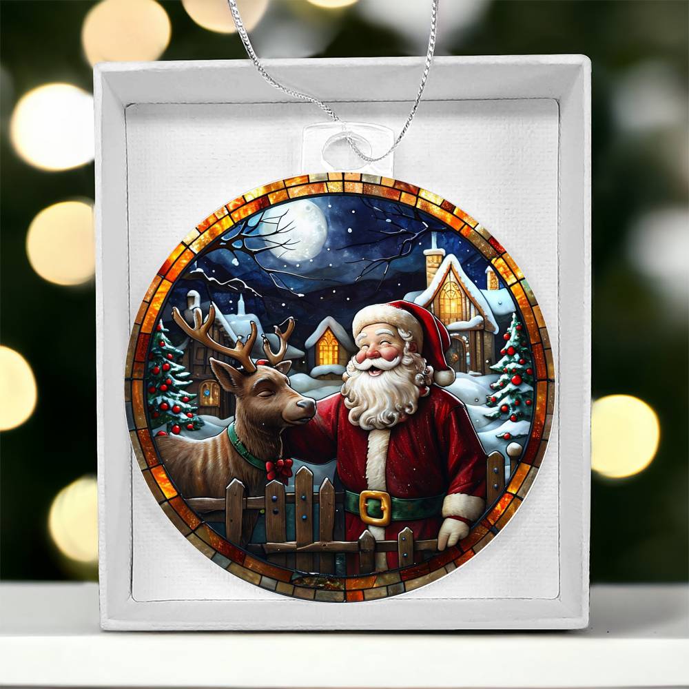 π
Santa & Reindeer Companionship Acrylic Ornament π