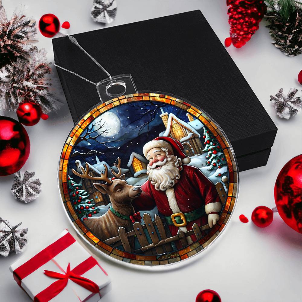 π
Santa & Reindeer Companionship Acrylic Ornament π