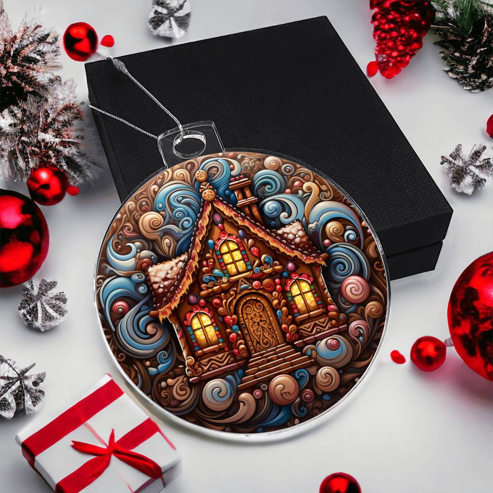 Gingerbread Cottage Acrylic Ornament π¬π