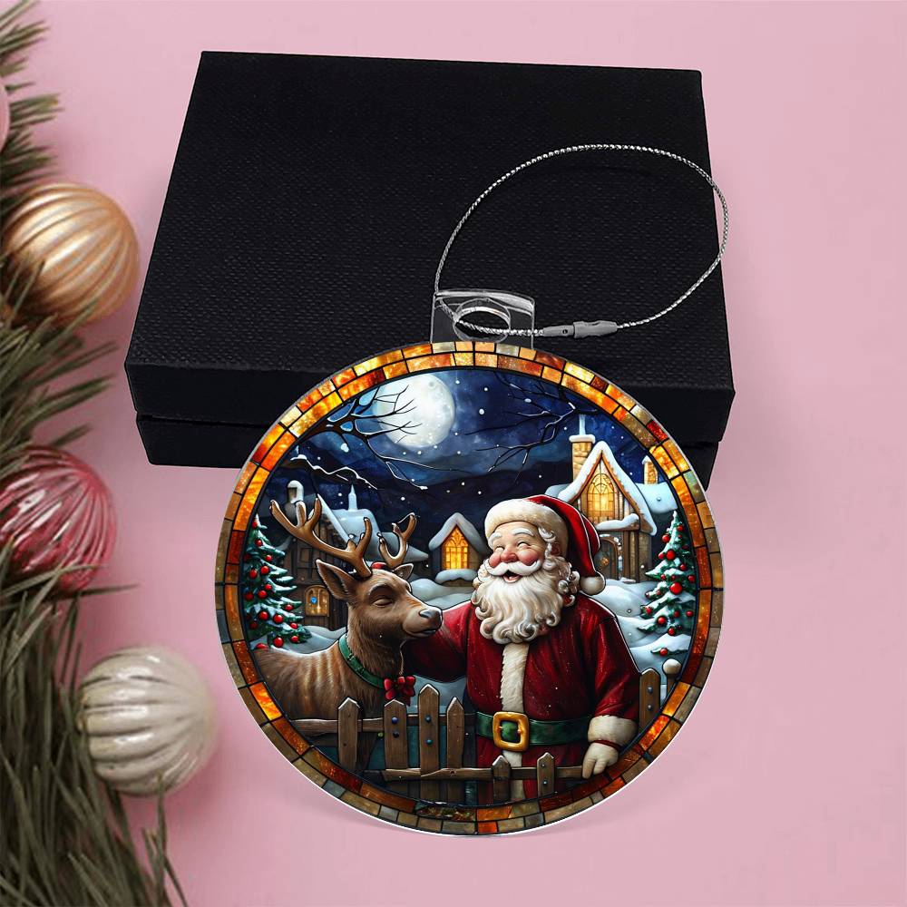 π
Santa & Reindeer Companionship Acrylic Ornament π