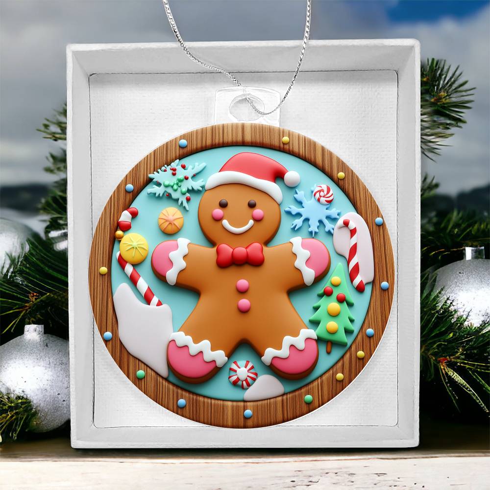 Gingerbread Man Acrylic Ornament πͺπ