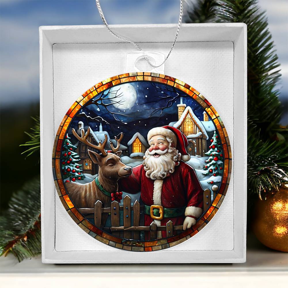 π
Santa & Reindeer Companionship Acrylic Ornament π