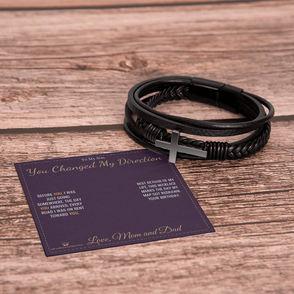 You Changed My Direction - Men's Cross Bracelet for Son
