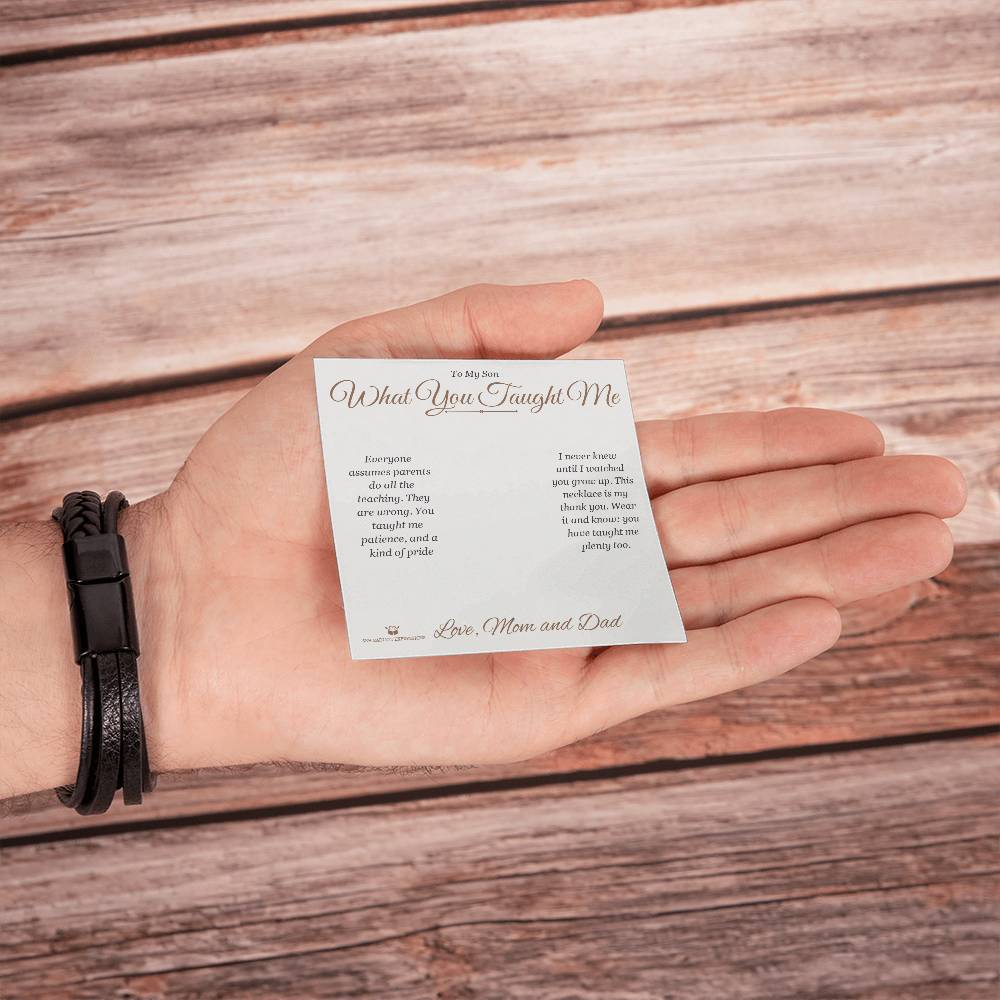 What You Taught Me - Men's Cross Bracelet for Son