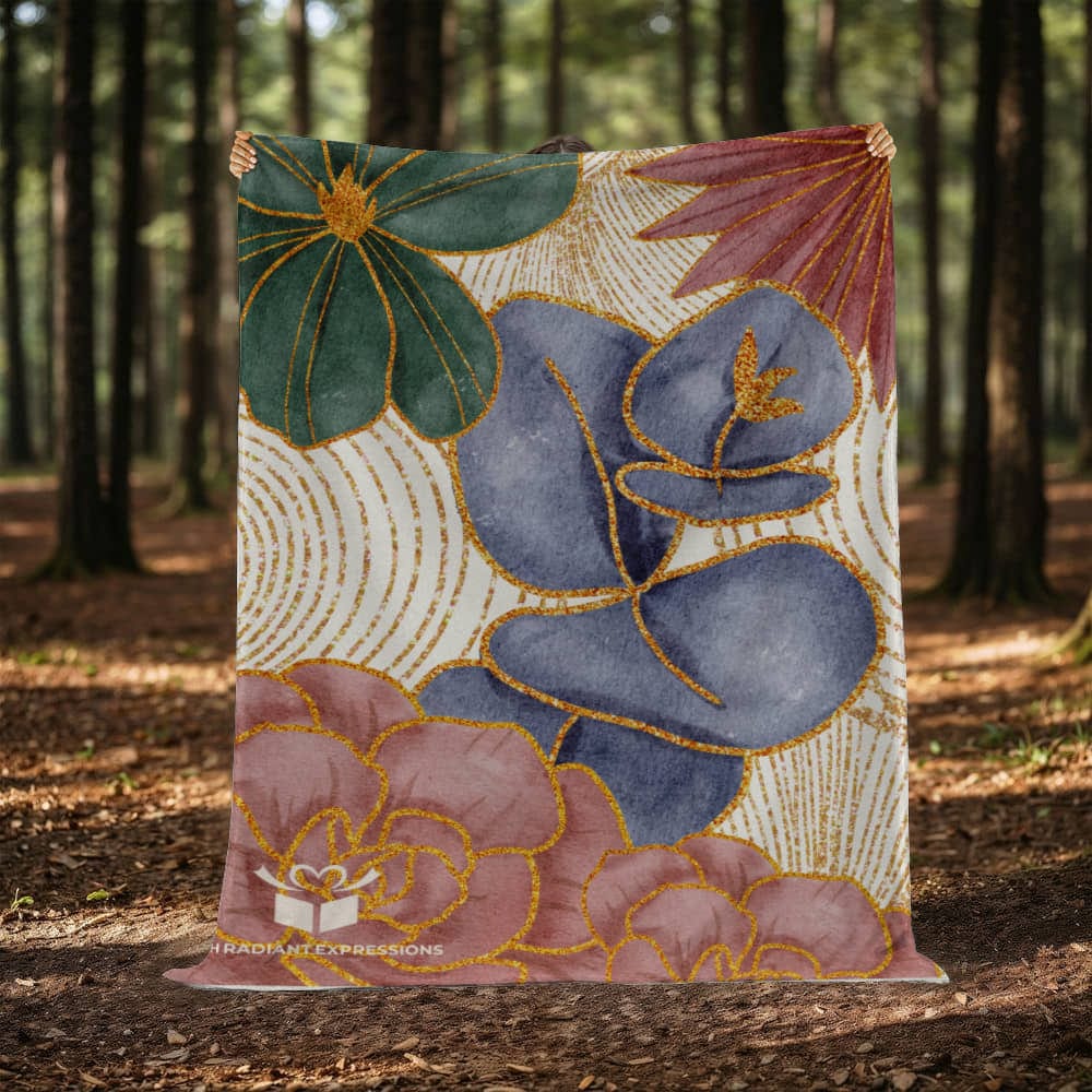 Mink Touch Fleece Floral Blanket - personalized keepsake gift (view 7)
