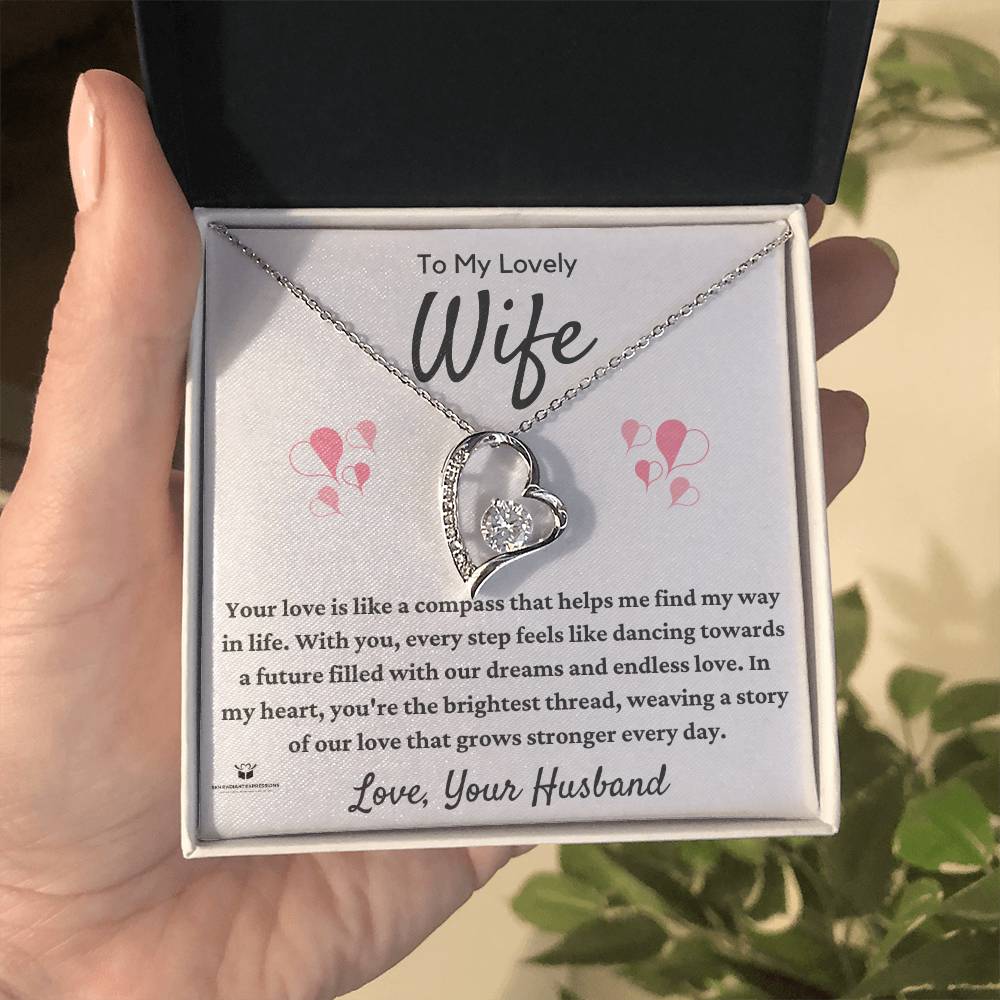 To My Lovely Wife - Dancing Towards Our Dreams: A Love Note from Your Husband - FL Necklace