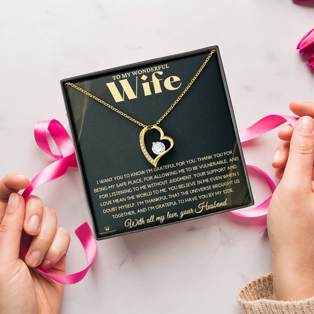 To My Wonderful Wife – I'm Forever Grateful To Have You In My Life - Forever Love Necklace