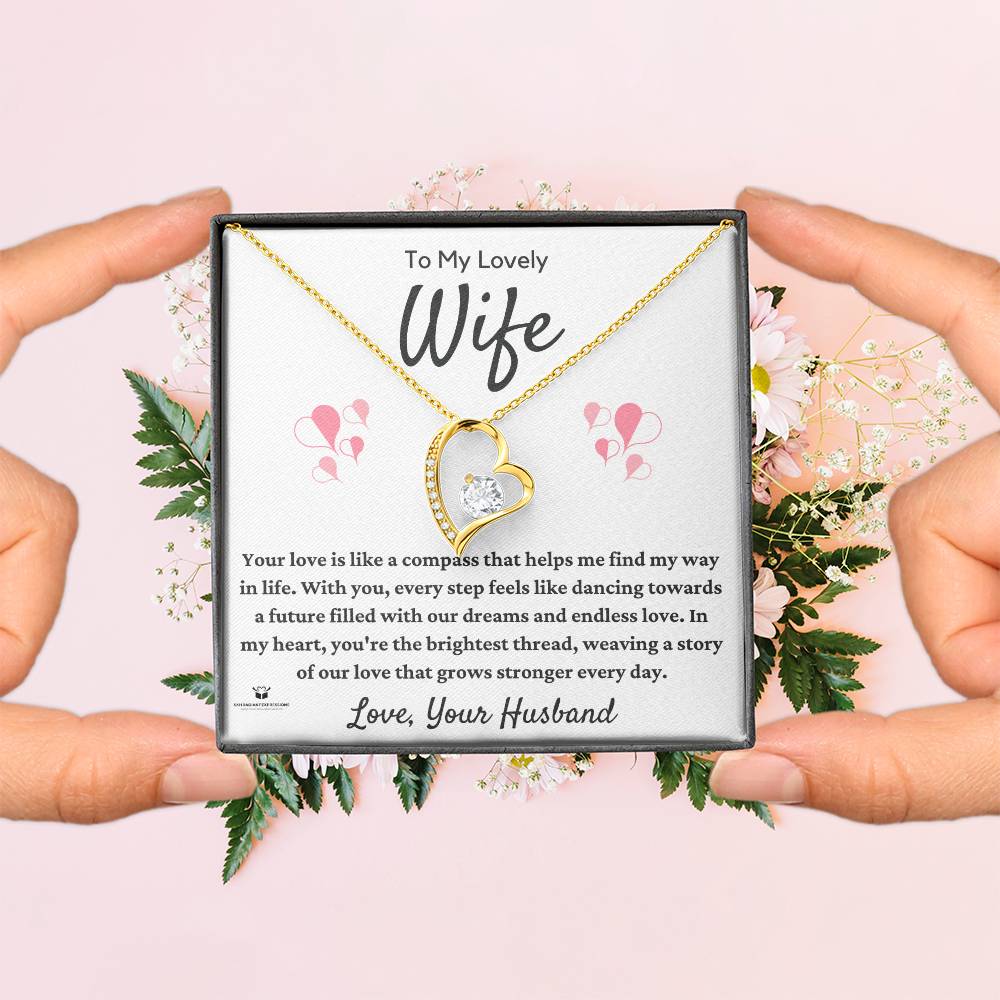 To My Lovely Wife - Dancing Towards Our Dreams: A Love Note from Your Husband - FL Necklace