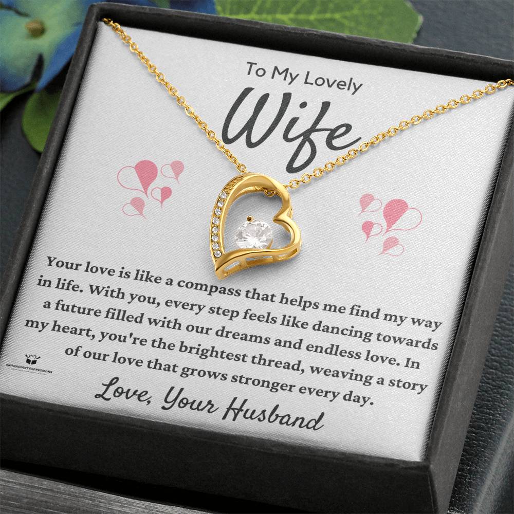 To My Lovely Wife - Dancing Towards Our Dreams: A Love Note from Your Husband - FL Necklace