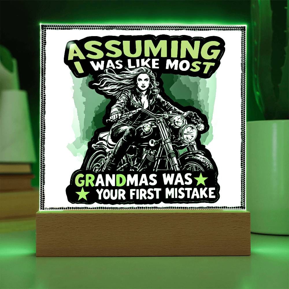 Bold Grandma on Wheels: Unique Acrylic Plaque for Fearless Grandmothers