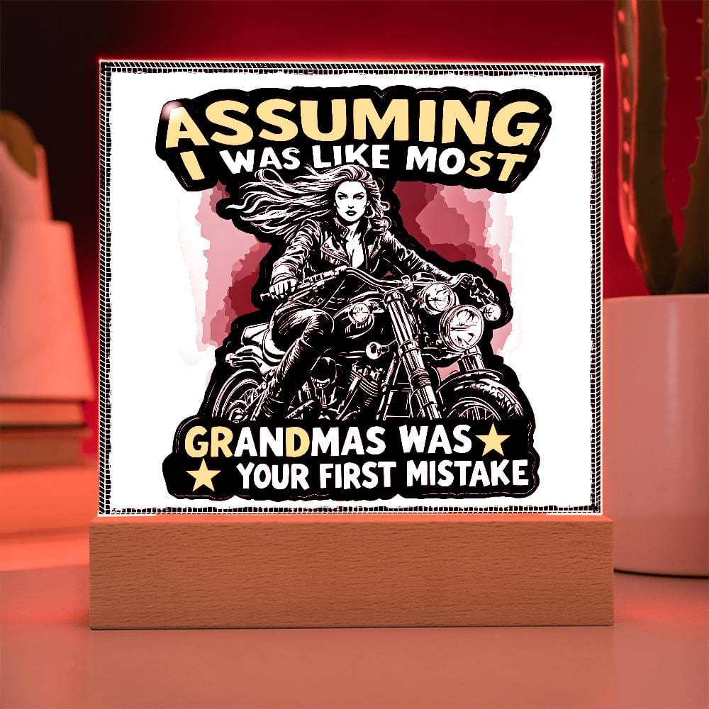 Bold Grandma on Wheels: Unique Acrylic Plaque for Fearless Grandmothers