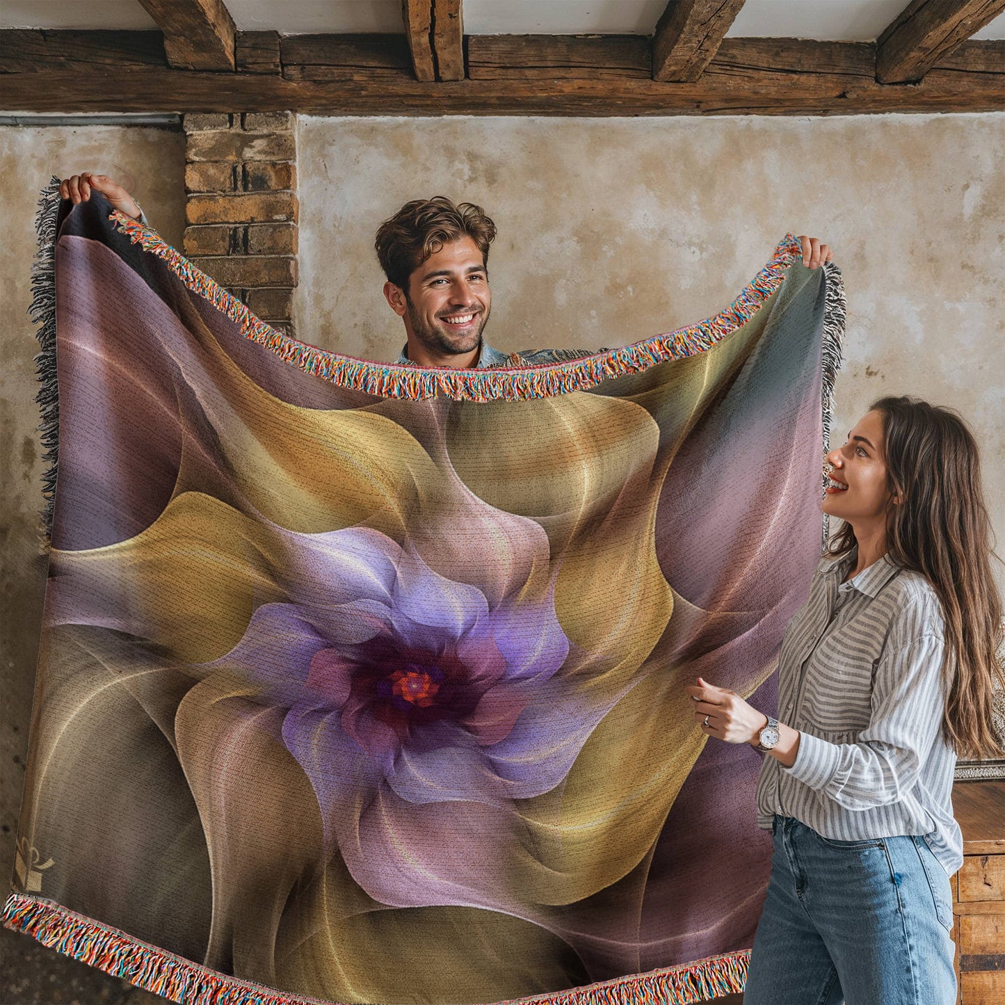 Colorful Heirloom Artwork Woven Blanket