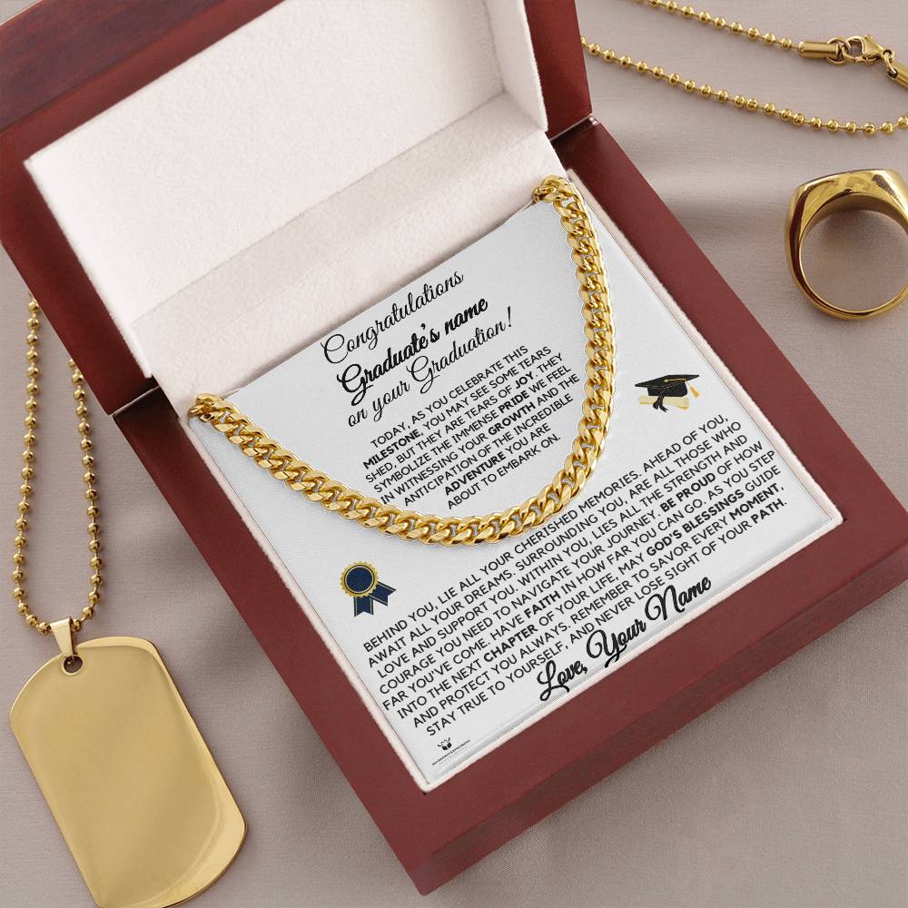 To My Boy - Congratulations on Your Graduation: A Journey of Love and Achievement - Cuban Link Chain