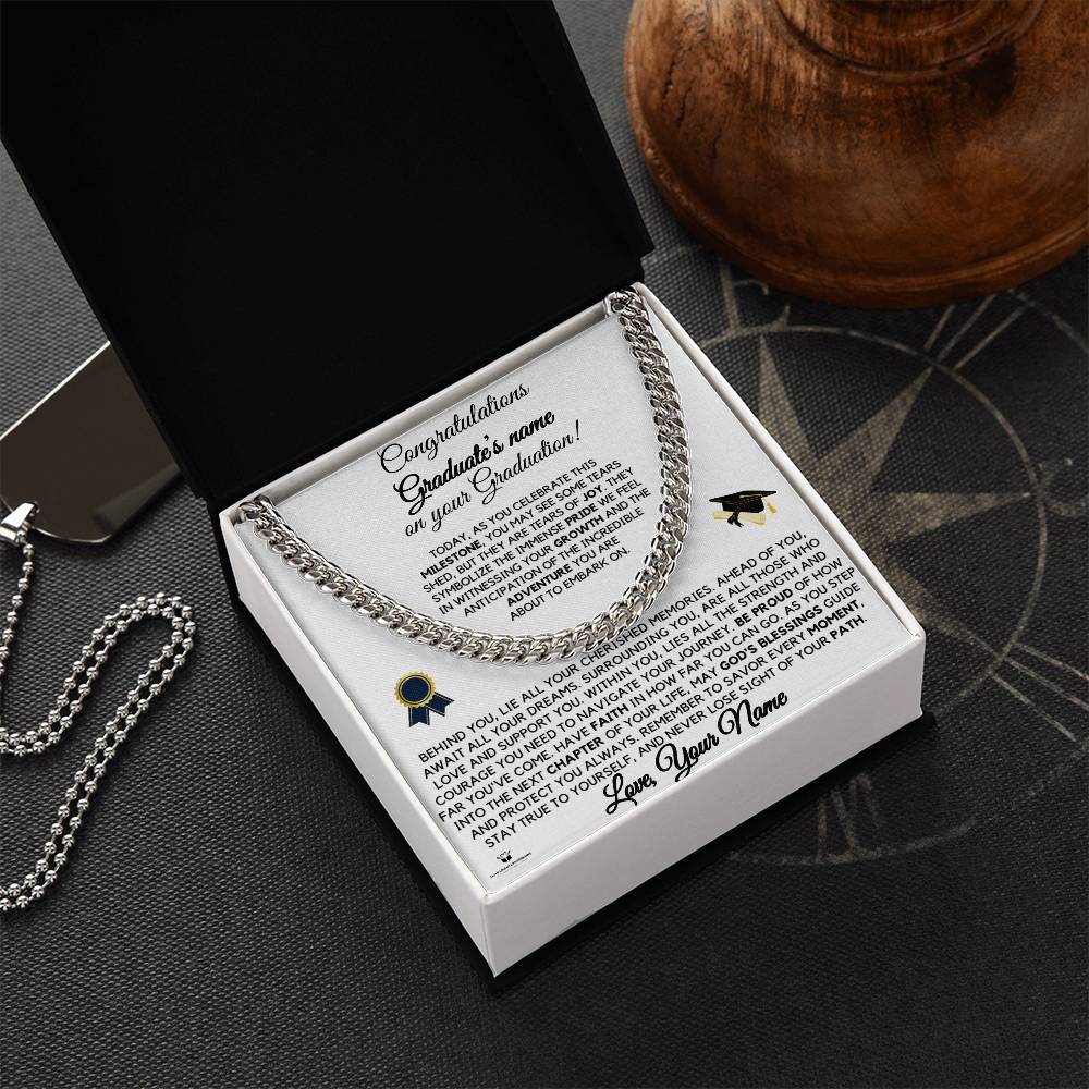 To My Boy - Congratulations on Your Graduation: A Journey of Love and Achievement - Cuban Link Chain