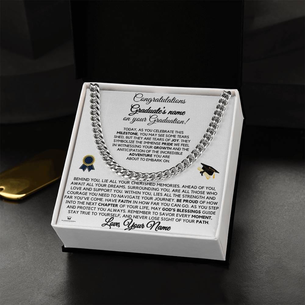To My Boy - Congratulations on Your Graduation: A Journey of Love and Achievement - Cuban Link Chain